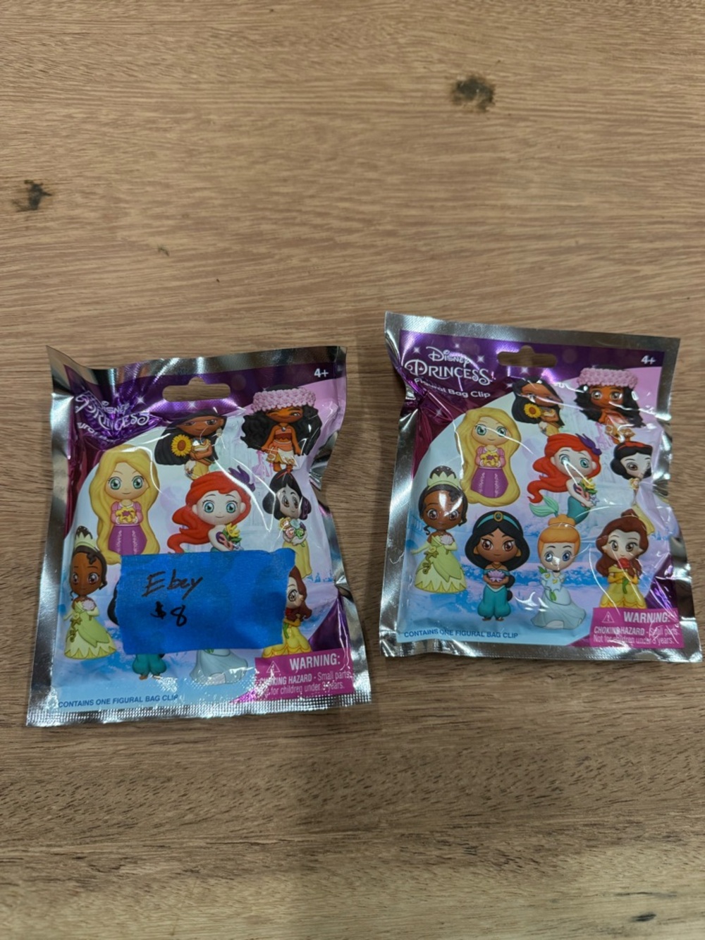 2-Pack Disney Princess Blind Bag Clips - Purple Packaging with Princess Art